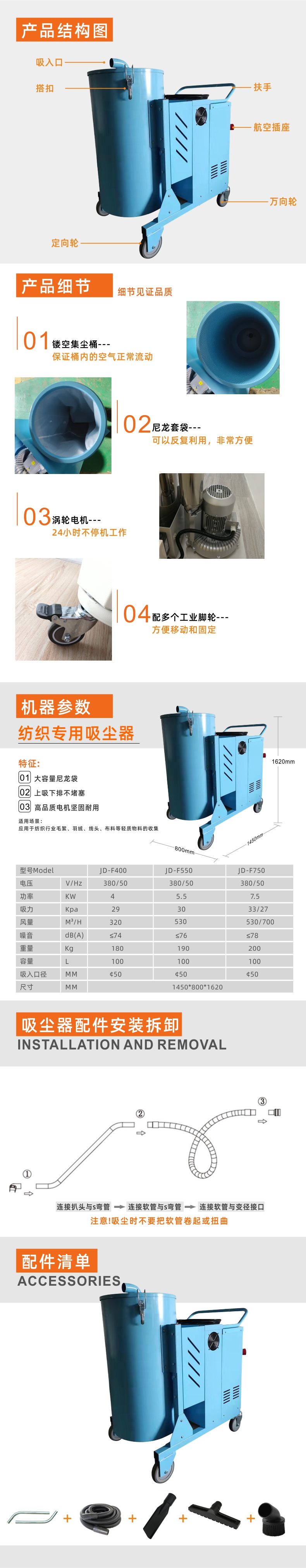 380V紡織專用吸（xī）塵器